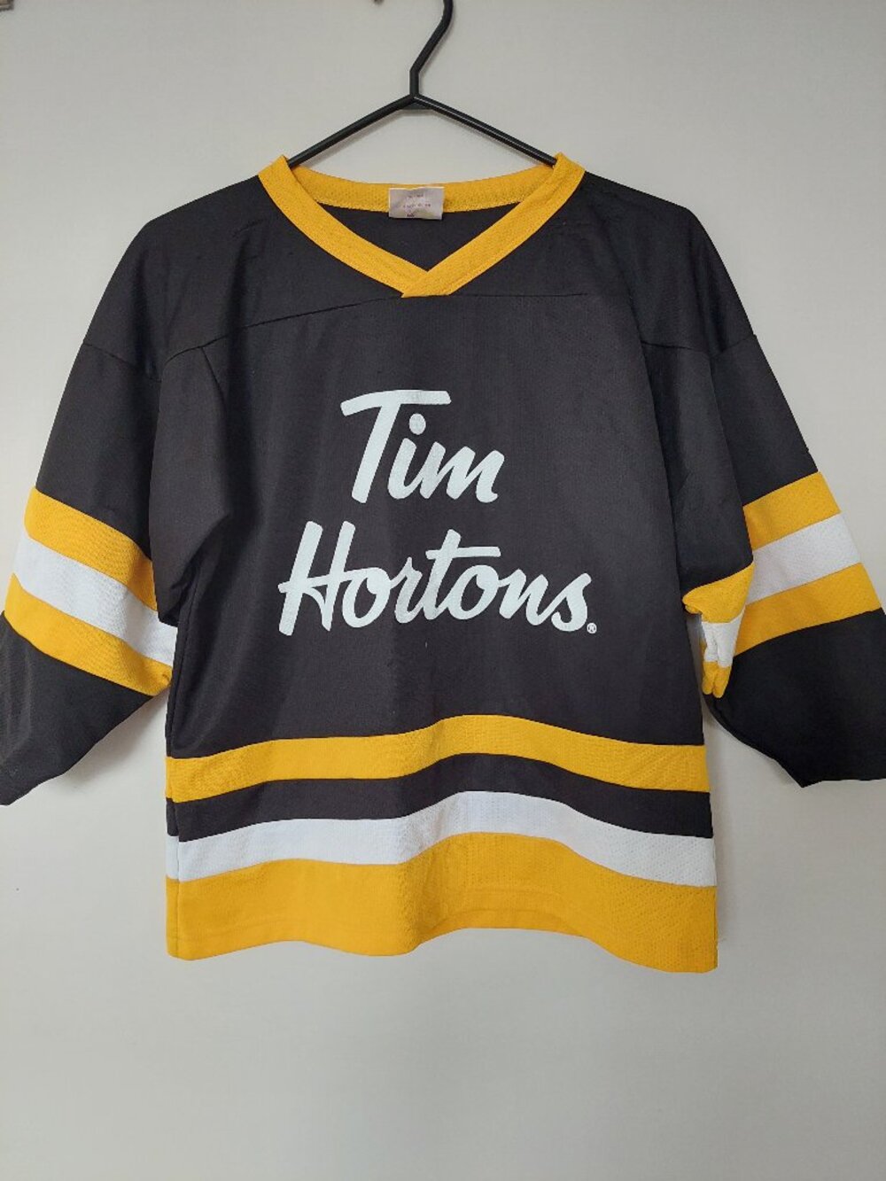 Tim Hortons Timbits Youth M Hockey Jersey #5 Stop Polyester Black Gold